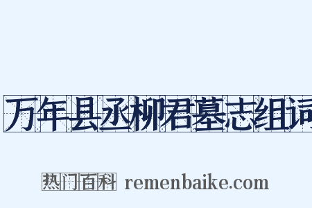 万年县丞柳君墓志组词是什么意思的图片